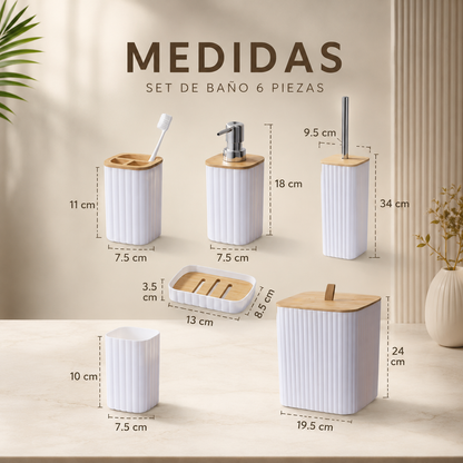 Set de Baño Bambú Y Polímero X6 Piezas™