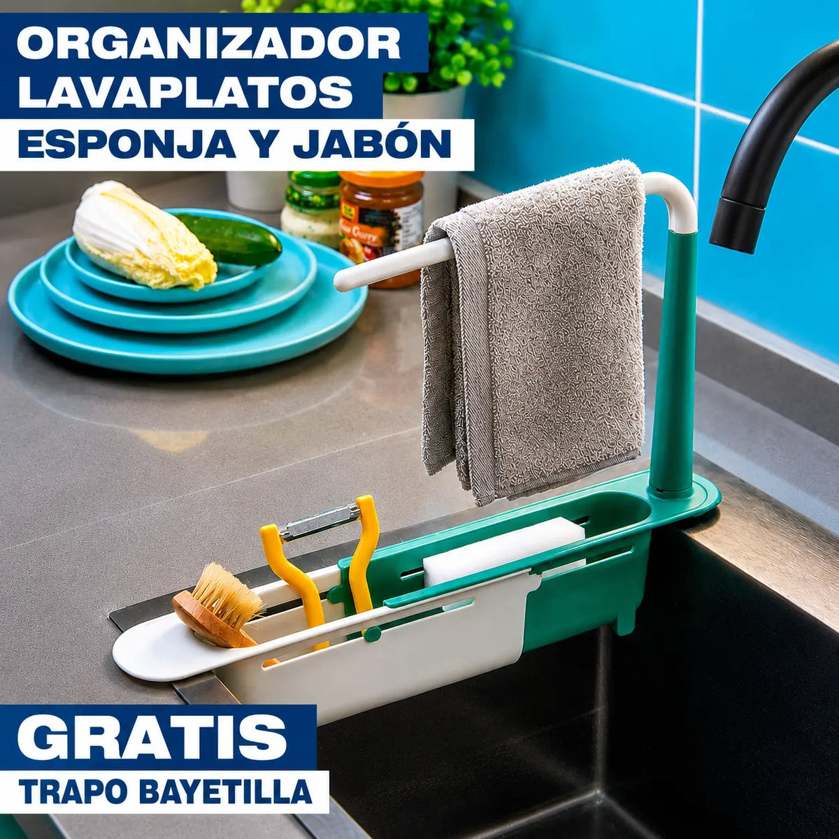 Organizador Lavaplatos Esponja y Jabón ✅