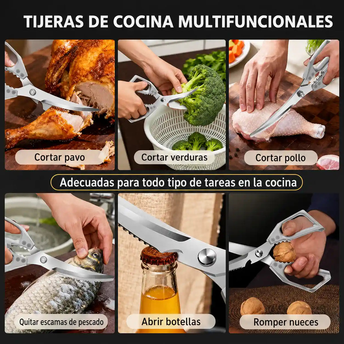 Tijeras Alemanas para Cocina + E-Book Gratis de Recetas