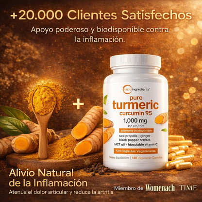 CÚRCUMA TURMERIC™ Antinflamatorio Natural más Potente del Mundo.