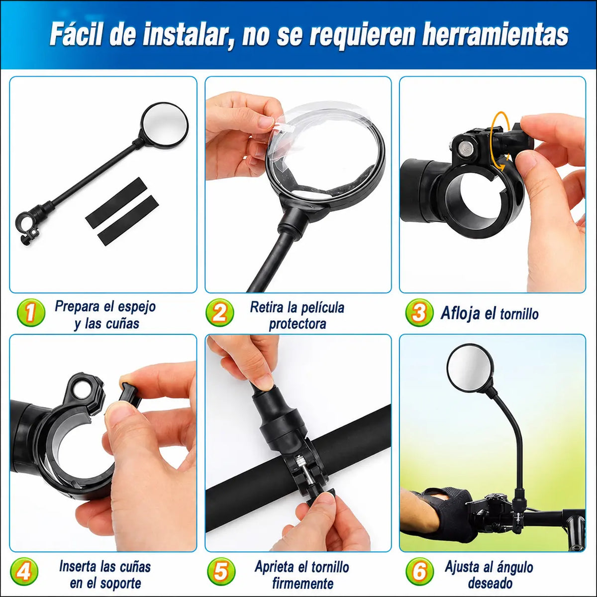 BikeMirror Pro™ - Más visibilidad para más seguridad.